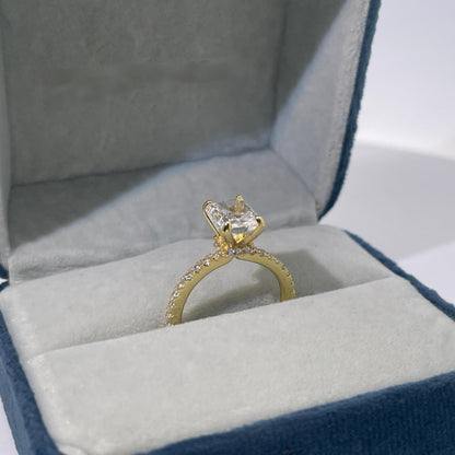 Warm Fortune Engagement Ring for Women,925 Sterling Silver with 18K Gold Plated Anniversary Ring,Gift for Her Promise Ring