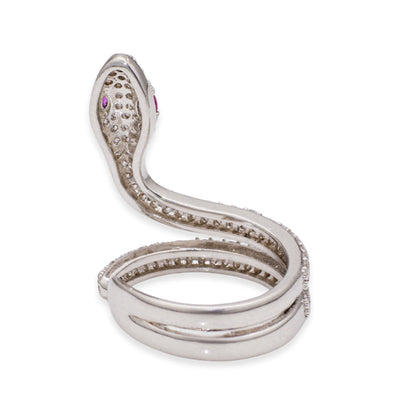 Warm Fortune Snake Promise Ring for Her - 18K Gold Plated Cubic Zirconia, Stackable Gift Valentine's Day, Fashion & Daily Elegant Wear, Adjustable