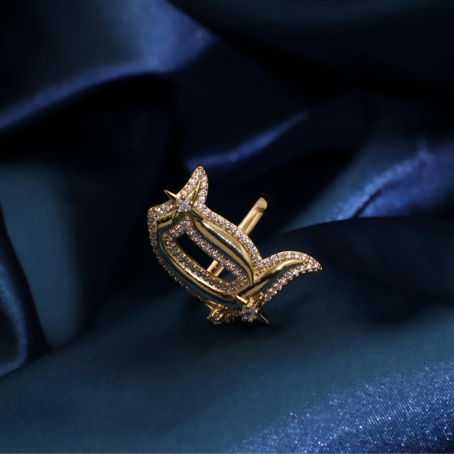 Warm Fortune Gold Plated Band Ring, Hip Hop Street Style For Man or Women Fashion Jewelry