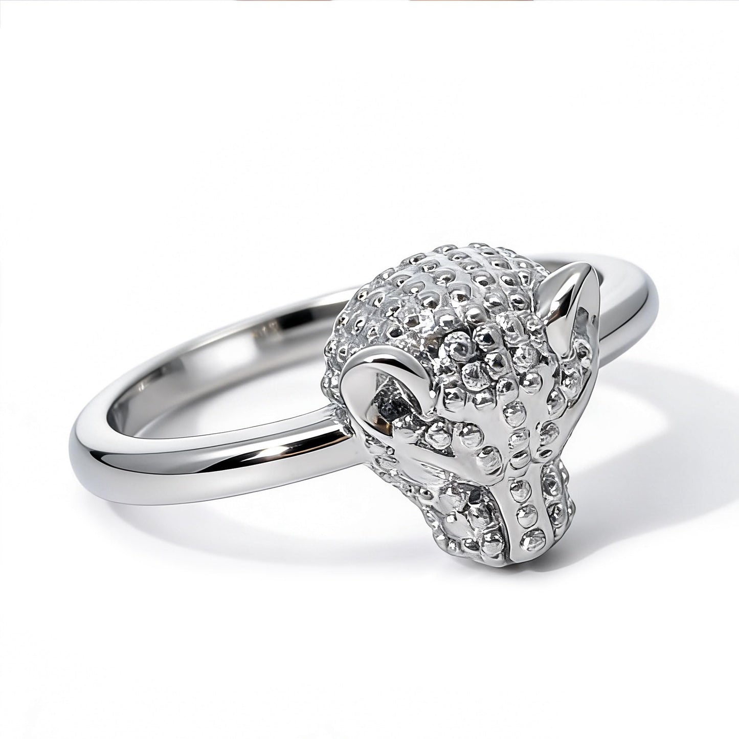 Warm Fortune Leopard Head Promise Ring for Her - 18K Gold Plated Cubic Zirconia, Stackable Gift Valentine's Day, Fashion & Daily Elegant Wear, Adjustable
