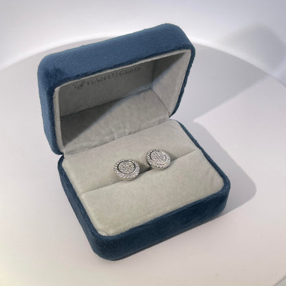 Warm Fortune 18K Gold Plated Round & Baguette Shape Cubic Zirconia Stud Earrings for Women Hypoallergenic - Valentine's Day, Mother's Day, Birthday Gift for Her