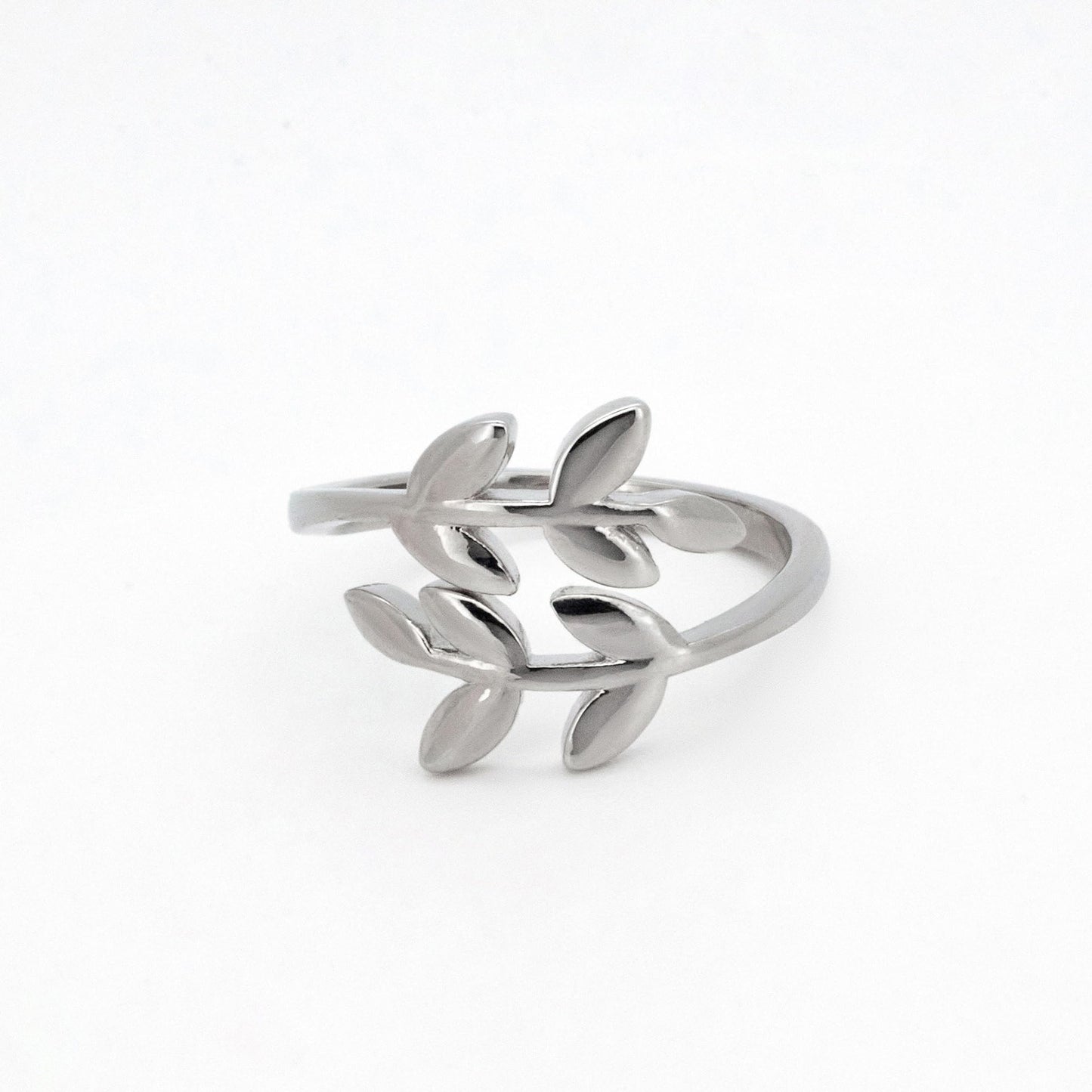 Warm Fortune Leaf Branch Statement Ring for Women, 18K Gold Plated Adjustable Open Band, Dainty Olive Branch Stackable Ring, Nature Inspired Everyday Jewelry Gift