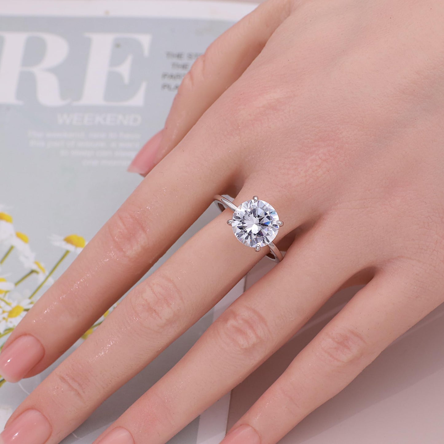 Warm Fortune Oval Engagement Ring for Women - 18K Gold Plated Cubic Zirconia , Wedding Proposal Gift, Romantic Promise,Adjustable