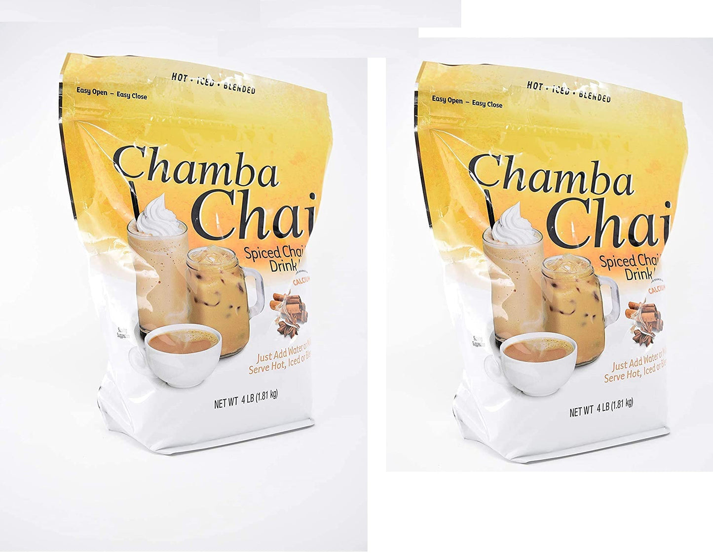 Chamba Chai Spiced Chai Latte Drink Mix (4lb Resealable Bag) (Two Pack)-L8