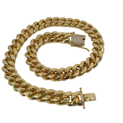 Warm Fortune Cuban Link Chain Necklace,16 Inch Gold Plated Cubic Zirconia, Hip Hop Jewelry for Men Women,Hip Hop Street Style Fashion Jewelry