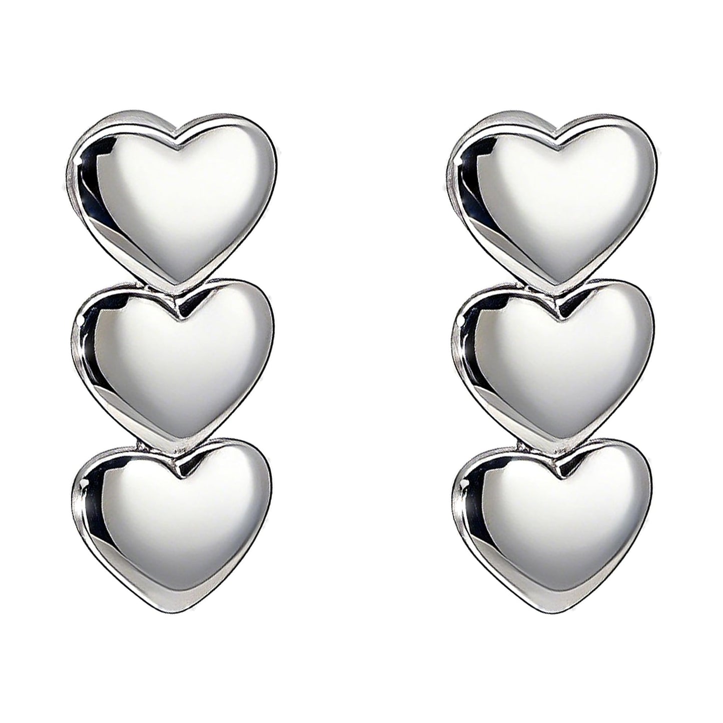 Warm Fortune 18K Gold Plated Heart Cubic Zirconia Drop Earrings for Women Hypoallergenic - Valentine's Day, Mother's Day, Birthday Gift for Her