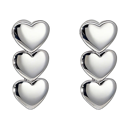 Warm Fortune 18K Gold Plated Heart Cubic Zirconia Drop Earrings for Women Hypoallergenic - Valentine's Day, Mother's Day, Birthday Gift for Her