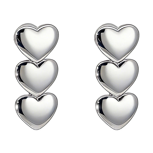 Warm Fortune 18K Gold Plated Heart Cubic Zirconia Drop Earrings for Women Hypoallergenic - Valentine's Day, Mother's Day, Birthday Gift for Her