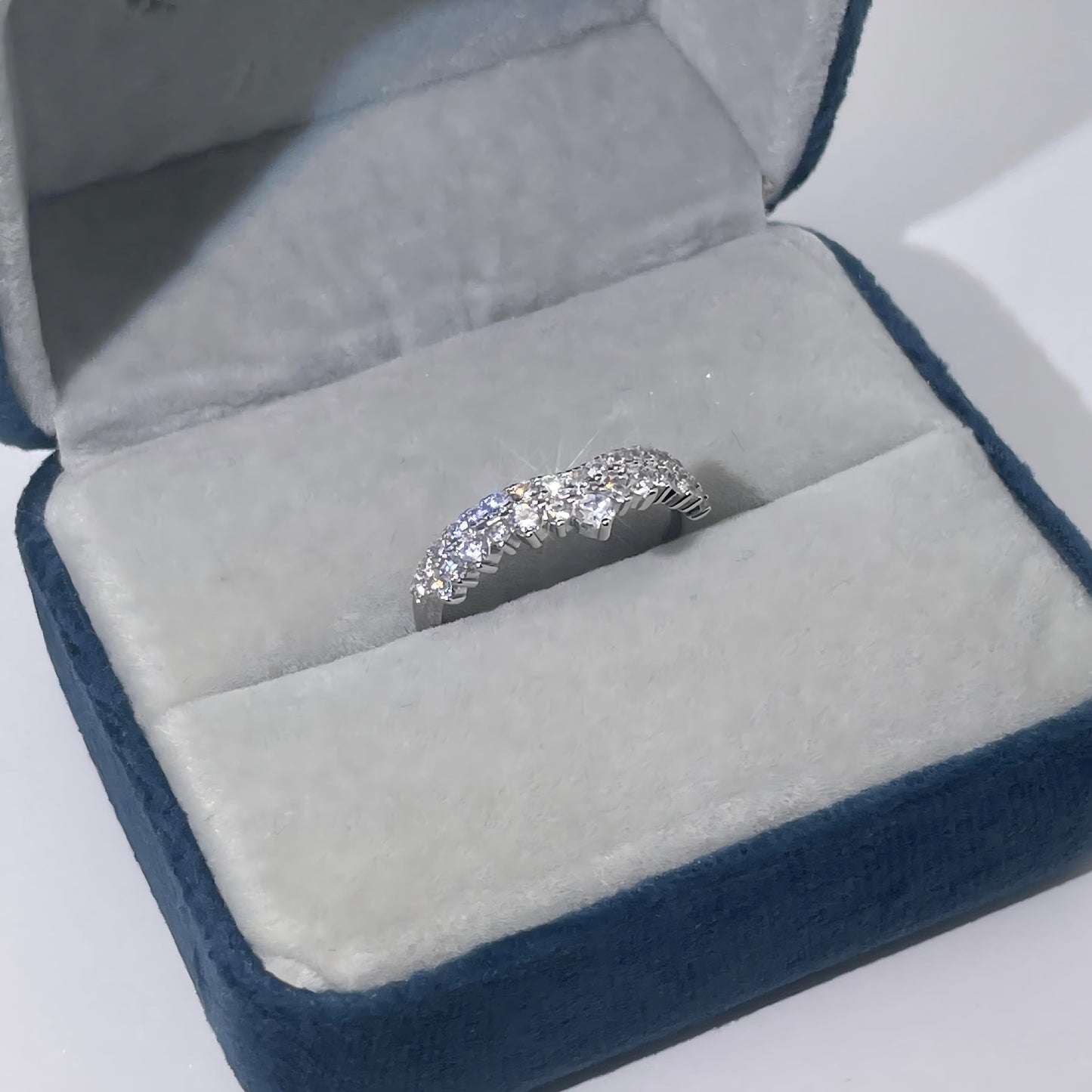 Warm Fortune Cubic Zirconia Band Style Ring for Women, 925 Sterling Silver with 18K Gold Plated Anniversary Ring, Gift for Her Promise Ring