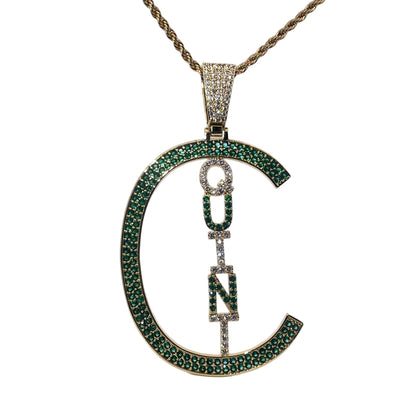 Warm Fortune Hip Hop Pendant Necklace for Women Men,Gold Plated Cubic Zirconia,18+2inch Chain,Street Style Fashion Jewelry