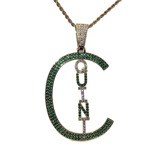 Warm Fortune Hip Hop Pendant Necklace for Women Men,Gold Plated Cubic Zirconia,18+2inch Chain,Street Style Fashion Jewelry