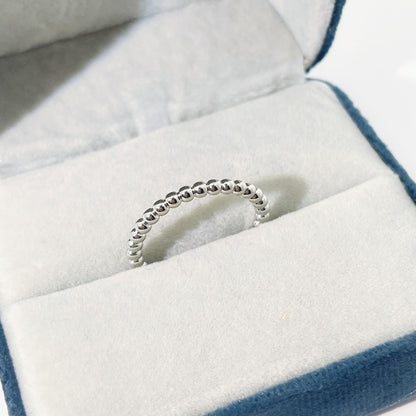 Warm Fortune Beaded Open Band Ring - 18K Gold Plated Stackable Gift for Women, Daily Fashion Wear & Casual Accessory, Trendy Street Wear, Adjustable