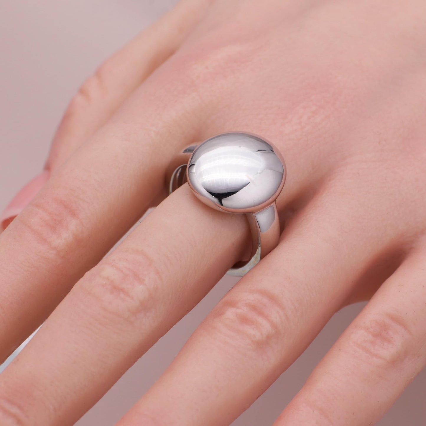Warm Fortune Smooth Dome Band Ring - 18K Gold Plated Cubic Zirconia Stackable Gift for Women, Daily Fashion Wear & Casual Accessory, Trendy Street Wear, Adjustable