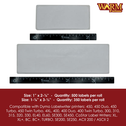 Multipurpose Adhesive White Paper Labels, 21000 Labels Total - 1-⅛”x3-½, 350pcs (1-1/8"x3-1/2", 60, Count)