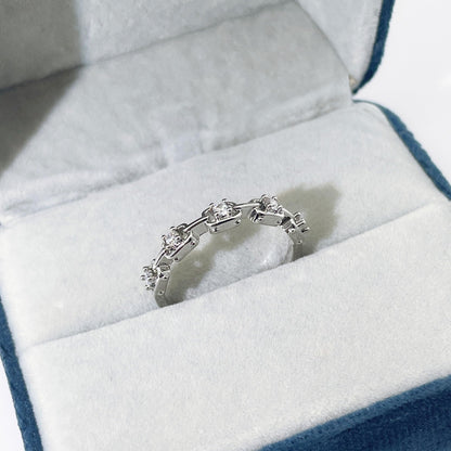 Warm Fortune Round Cut Half Eternity Ring for Her - 18K Gold Plated Cubic Zirconia, Anniversary & Valentine's Day Gift, Timeless Promise & Wedding Jewelry, Adjustable