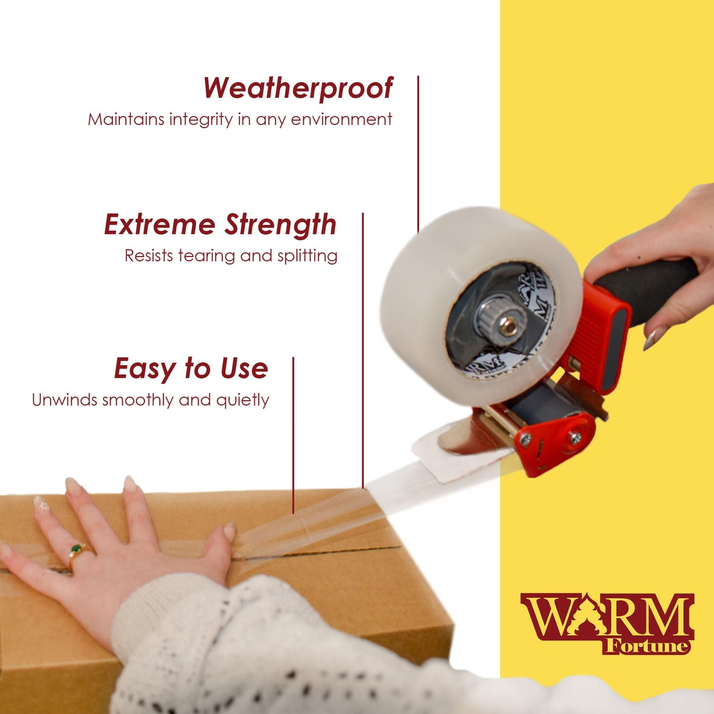 Carton Sealing Clear Packing Tape Box Shipping (6 Rolls) /  2”x55YD, 2.4mil