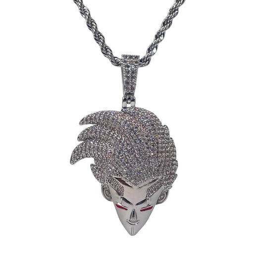 Warm Fortune Hip Hop Pendant Necklace for Women Men,Gold Plated Cubic Zirconia,18+2inch Chain,Street Style Fashion Jewelry