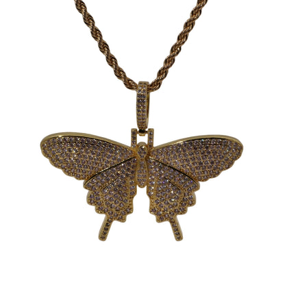 Warm Fortune Hip Hop Pendant Necklace for Women Men,Gold Plated Cubic Zirconia,18+2inch Chain,Street Style Fashion Jewelry