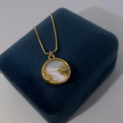 Warm Fortune Cubic Zirconia Pendant Necklace for Women,18K Gold Plated,16 inch + 2inch Chain