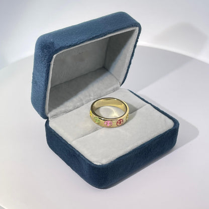 Warm Fortune Gold Plated Band Ring,Hip Hop Street Style For Man or Women Fashion Jewelry