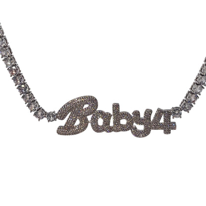 Warm Fortune Tennis Chain Necklace for Women Men,Iced Out Gold Plated Cubic Zirconia,18+2inch Chain,Hip Hop Street Style Fashion Jewelry