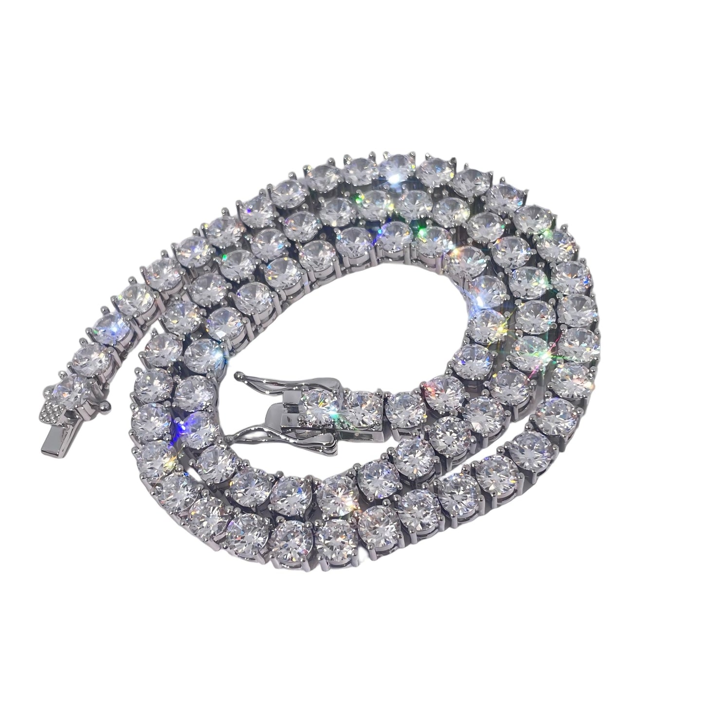 Warm Fortune Tennis Chain Necklace for Women Men,Iced Out Gold Plated Cubic Zirconia,16inch Chain,Hip Hop Street Style Fashion Jewelry