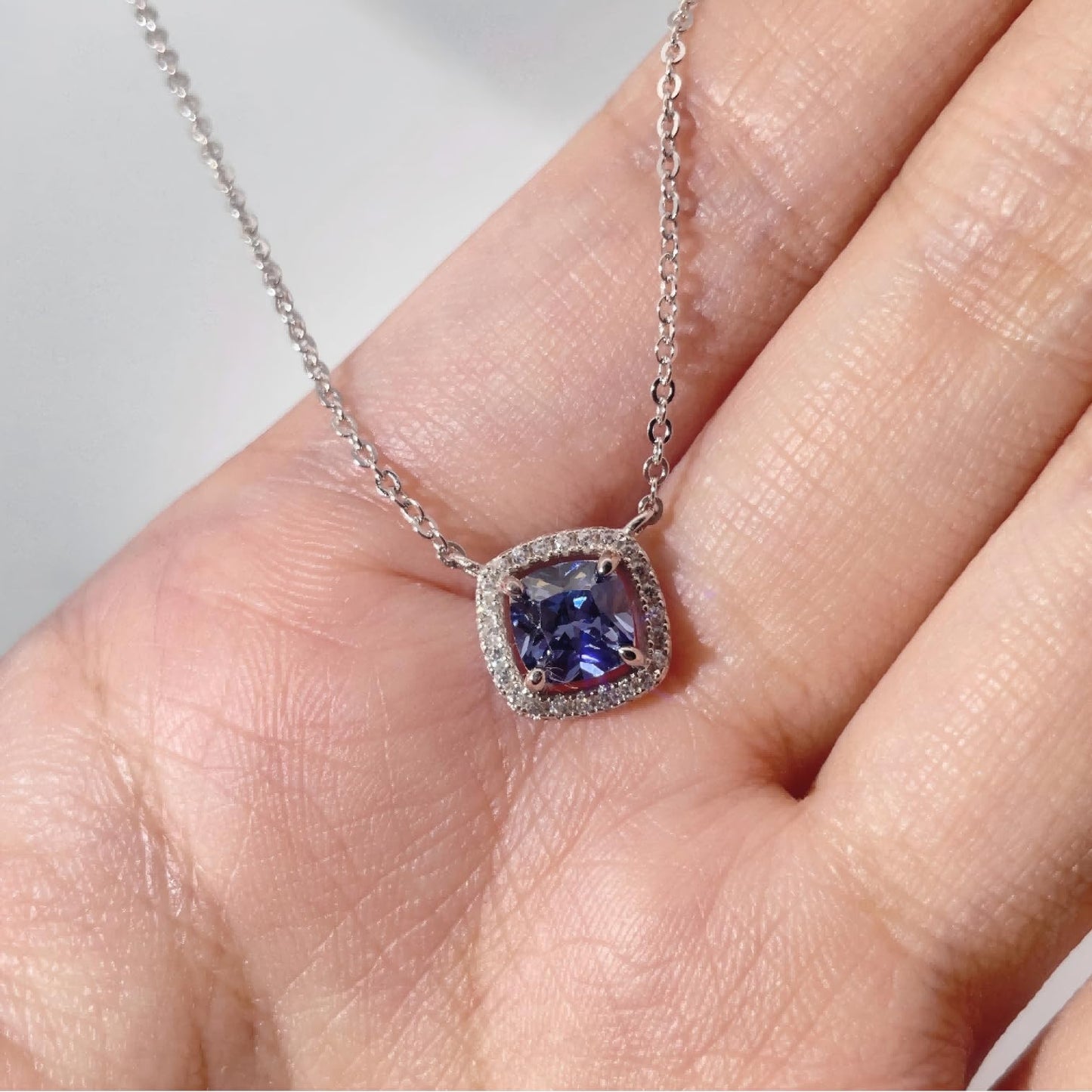 Warm Fortune Cubic Zirconia Pendant Necklace for Women,18K Gold Plated Sterling Silver, 16 inch + 2inch Chain