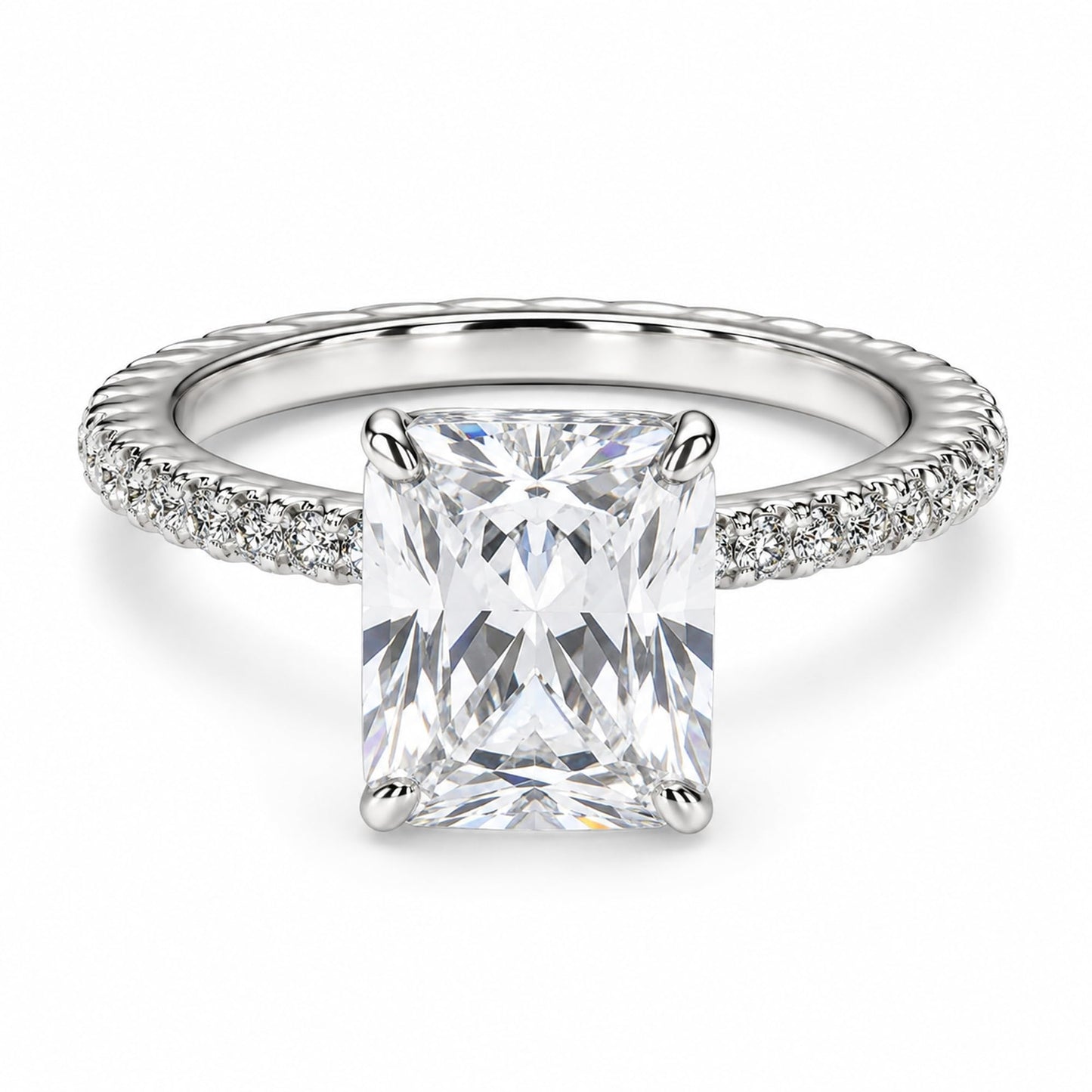 Warm Fortune Radiant Engagement Ring for Women - 18K Gold Plated Cubic Zirconia, Wedding Proposal Gift, Romantic Promise, Size 7