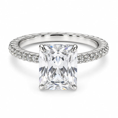 Warm Fortune Radiant Engagement Ring for Women - 18K Gold Plated Cubic Zirconia, Wedding Proposal Gift, Romantic Promise, Size 7