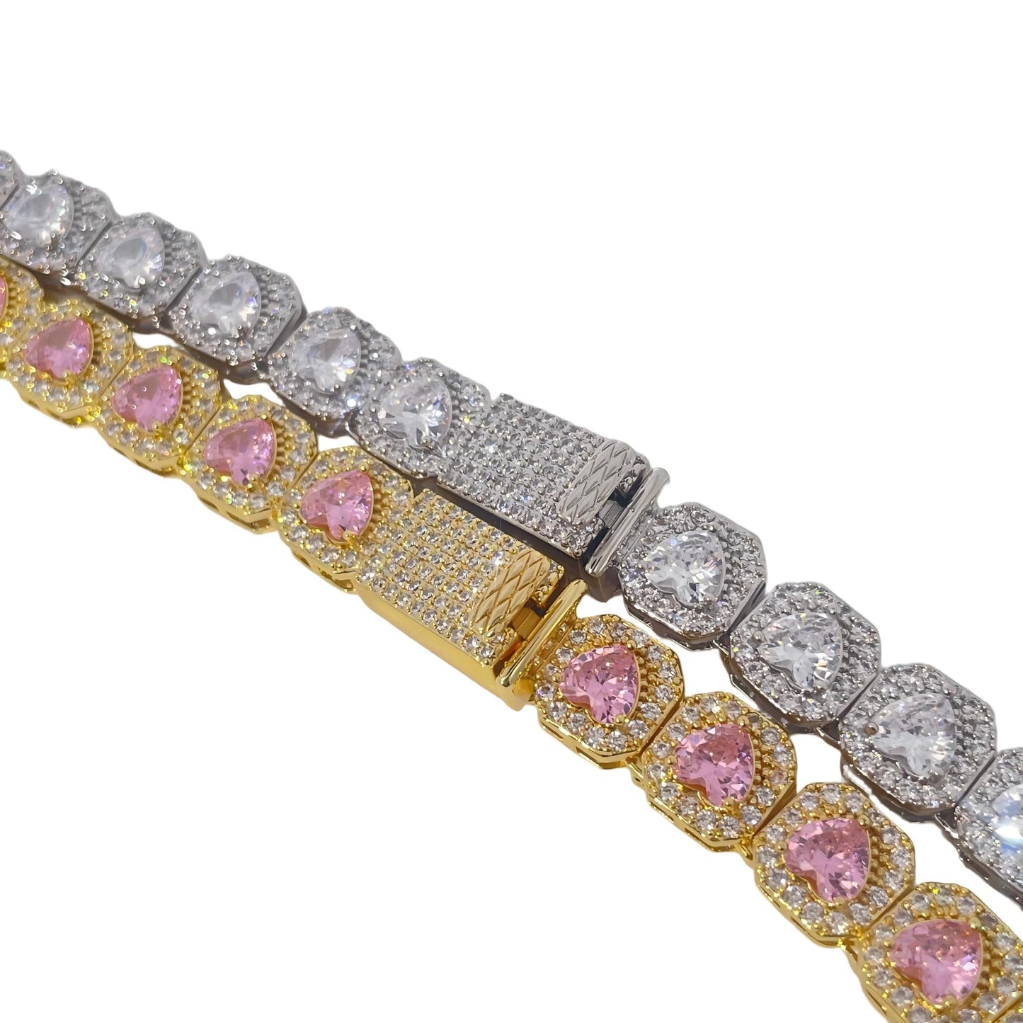 Warm Fortune Tennis Chain Necklace for Women Men,Iced Out Gold Plated Cubic Zirconia,16inch Chain,Hip Hop Street Style Fashion Jewelry