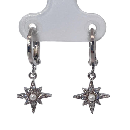 Warm Fortune 18K Gold Plated Star & Round Shape Cubic Zirconia Drop Earrings for Women Hypoallergenic - Valentine's Day, Mother's Day, Birthday Gift for Her