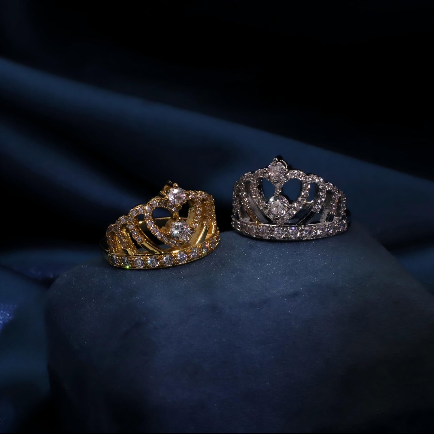 Warm Fortune Gold Plated Cubic Zirconia Band Ring, Hip Hop Street Style For Man or Women Fashion Jewelry