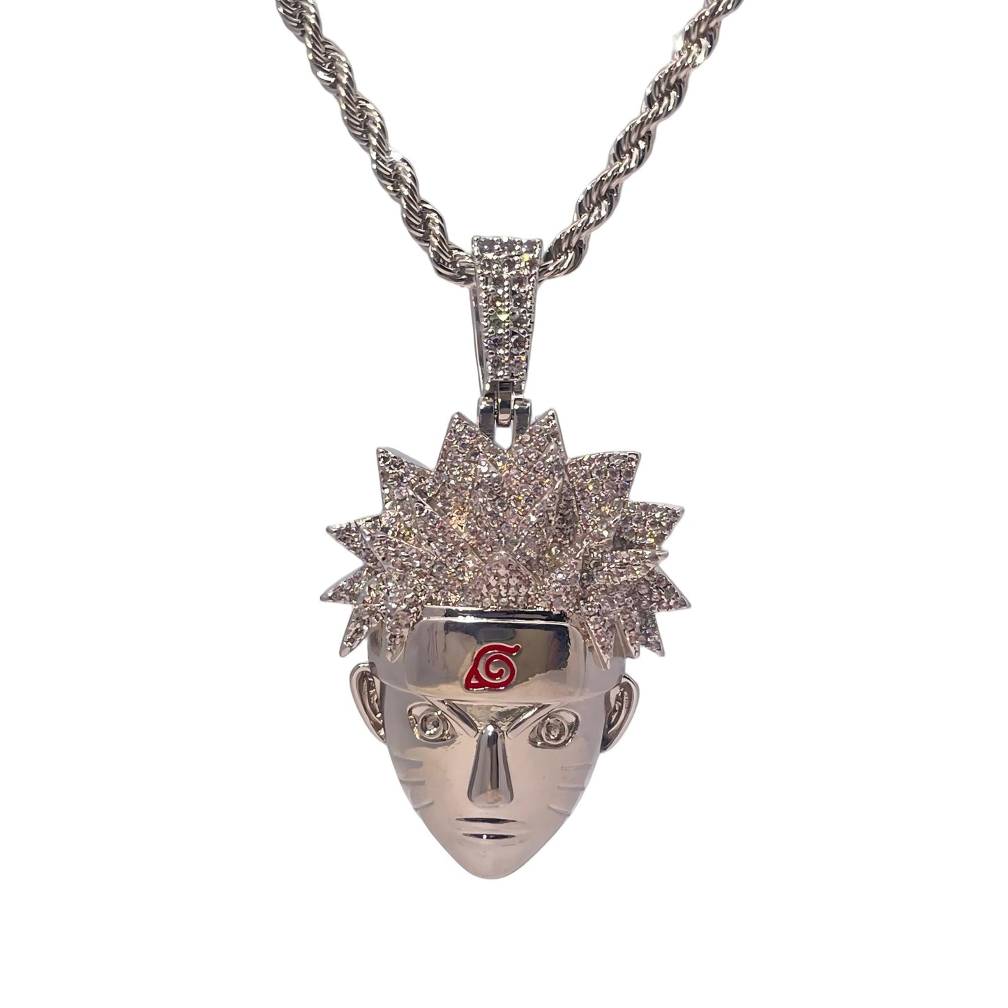 Warm Fortune Hip Hop Pendant Necklace for Women Men,Gold Plated Cubic Zirconia,18+2inch Chain,Street Style Fashion Jewelry