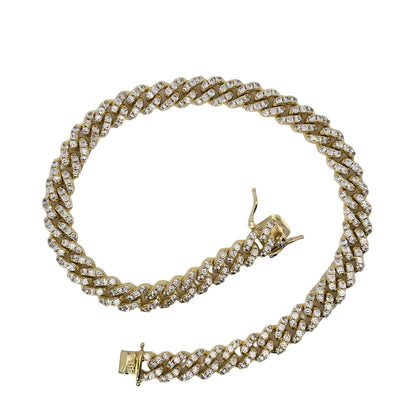 Warm Fortune Cuban Link Chain Necklace,16 Inch Gold Plated Cubic Zirconia, Hip Hop Jewelry for Men Women,Hip Hop Street Style Fashion Jewelry