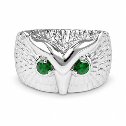 Warm Fortune Owl Promise Ring for Her - 18K Gold Plated Cubic Zirconia Statement Ring, Fashion Animal Jewelry, Daily Elegant Wear, Size 8
