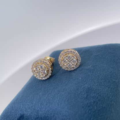 Warm Fortune Cubic Zirconia Stud Earrings for Women, 925 Sterling Silver with 18K Gold Plated Hypoallergenic