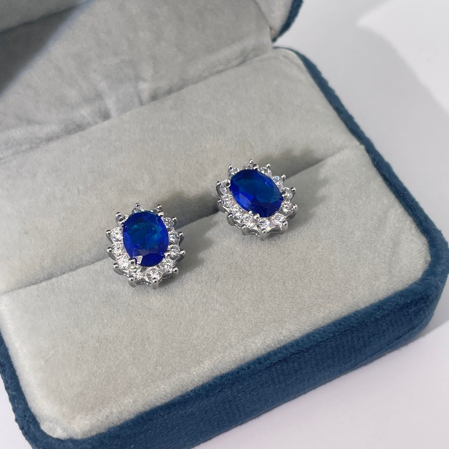 Warm Fortune Cubic Zirconia Stud Earrings for Women, 925 Sterling Silver with 18K White Gold Plated Hypoallergenic