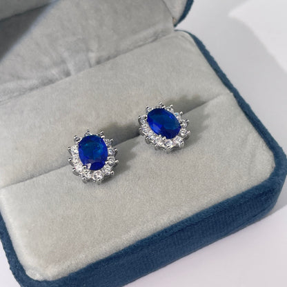 Warm Fortune Cubic Zirconia Stud Earrings for Women, 925 Sterling Silver with 18K White Gold Plated Hypoallergenic