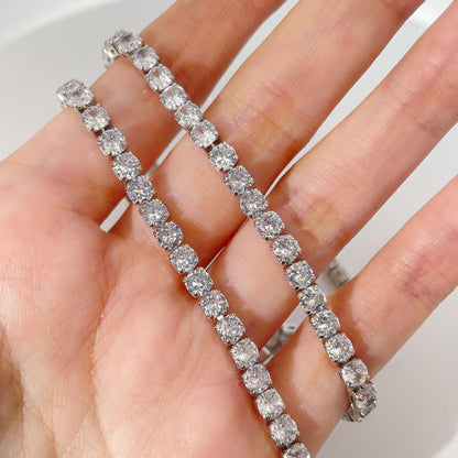 Warm Fortune Tennis Chain Necklace for Women: 18K Gold Plated, Adjustable Chain (18"+2") with Sparkling CZ | A Dazzling Statement for Glamorous Events