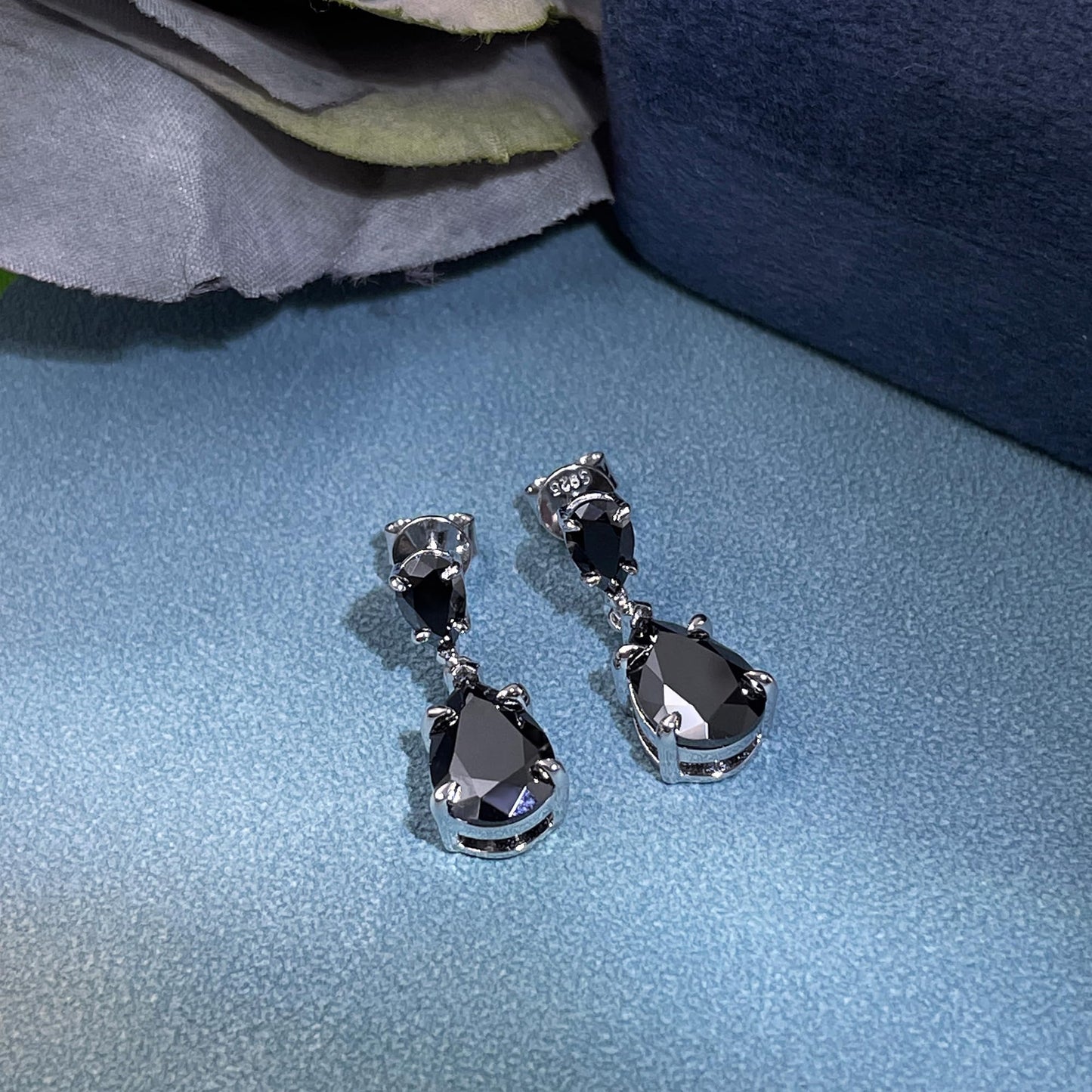 Warm Fortune Moissanite Drop Earrings for Women, DE VVS, 925 Sterling Silver with 18K White Gold Plated Hypoallergenic