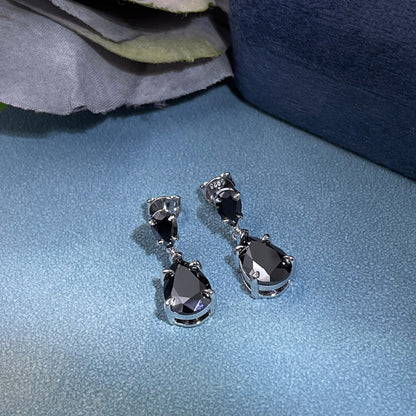 Warm Fortune Moissanite Drop Earrings for Women, DE VVS, 925 Sterling Silver with 18K White Gold Plated Hypoallergenic