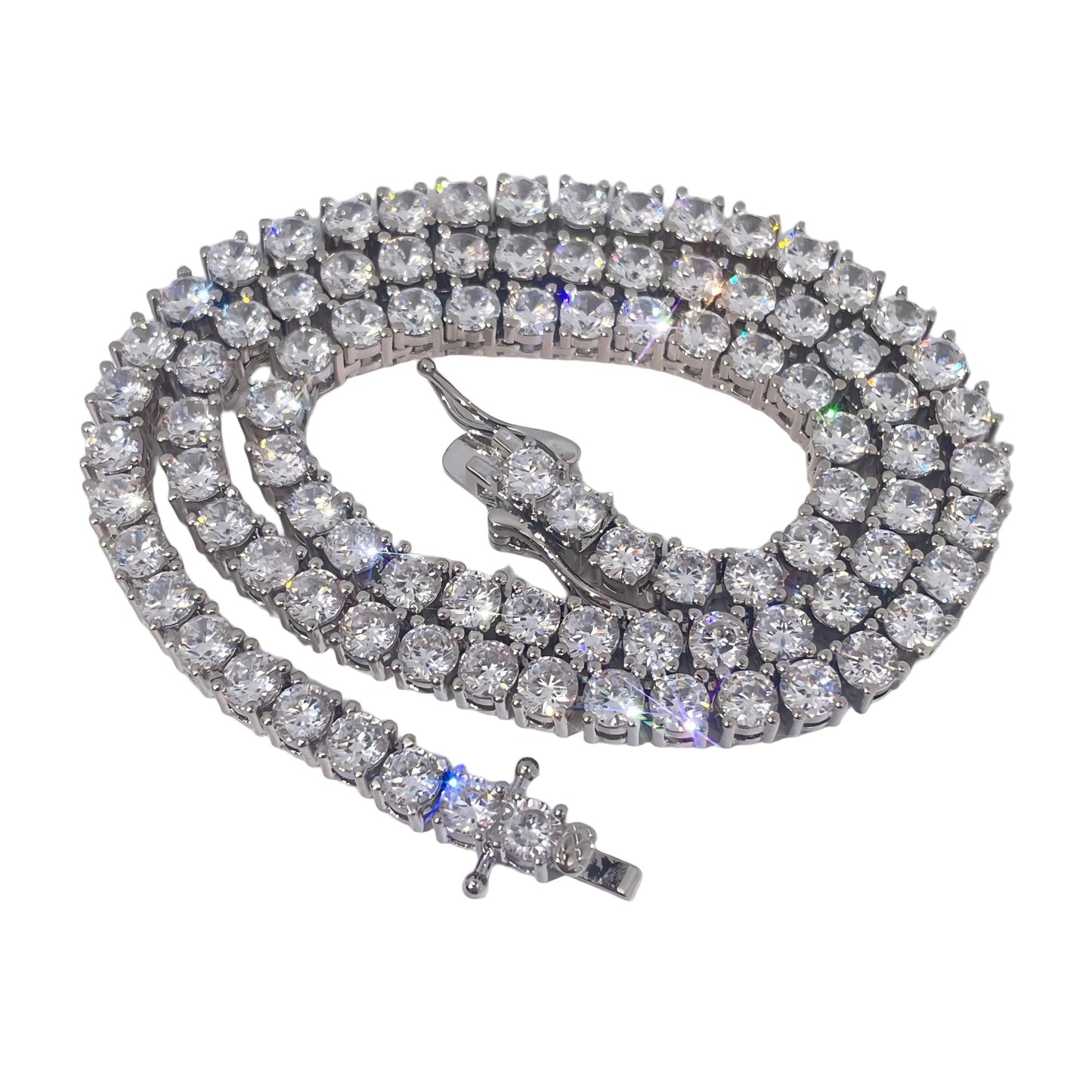 Warm Fortune Tennis Chain Necklace for Women Men,Iced Out Gold Plated Cubic Zirconia,16inch Chain,Hip Hop Street Style Fashion Jewelry