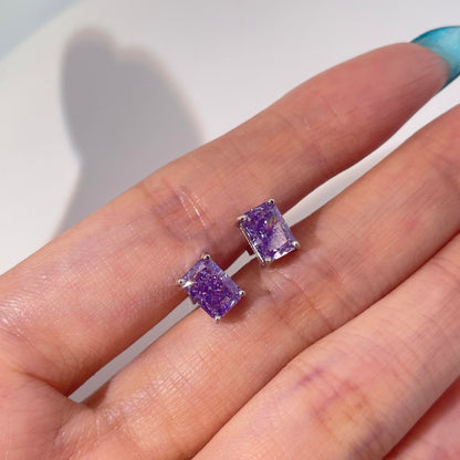 Warm Fortune Cubic Zirconia Stud Earrings for Women, 925 Sterling Silver with 18K White Gold Plated Hypoallergenic