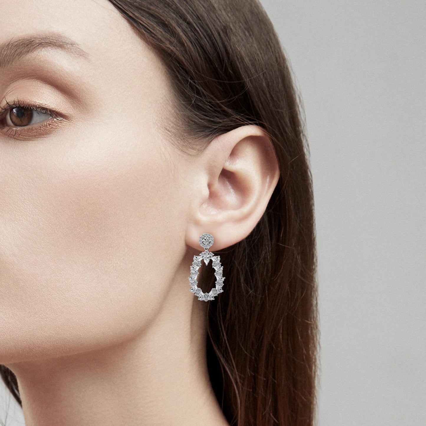 Warm Fortune Moissanite Drop Earrings for Women, DE VVS, 925 Sterling Silver with 18K White Gold Plated Hypoallergenic