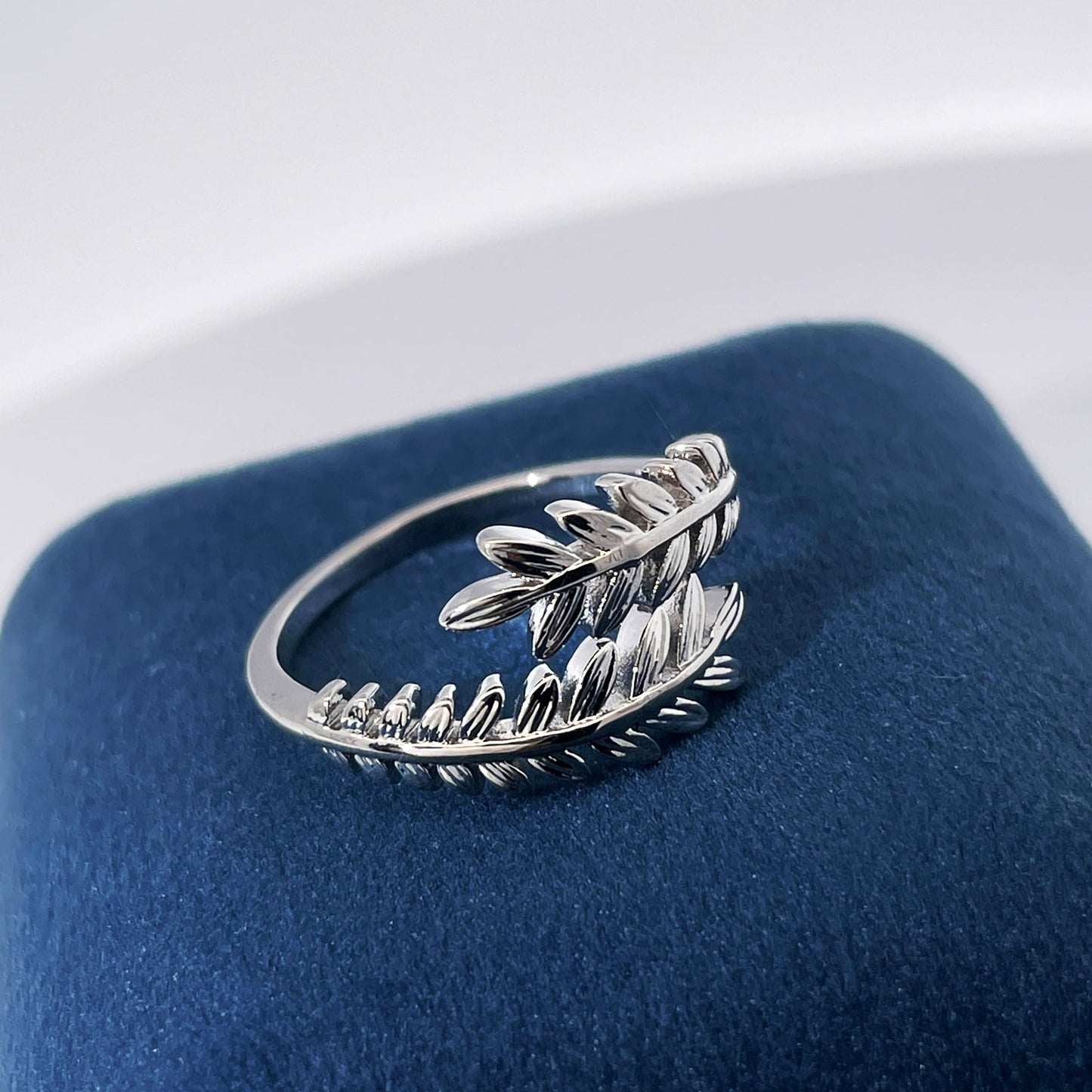 Warm Fortune Leaf Branch Statement Ring for Women, 18K Gold Plated Adjustable Open Band, Olive Leaf Nature-Inspired Fashion Jewelry