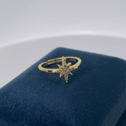 Warm Fortune Cubic Zirconia Promise Rings for Women,18K Gold Plated Anniversary Ring,Gift for Her Wedding Bands Rings ,Adjustable