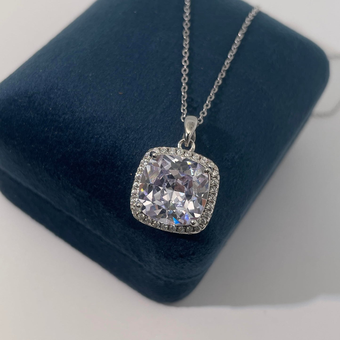 Warm Fortune Cubic Zirconia Pendant Necklace for Women,18K Gold Plated Sterling Silver, 16 inch + 2inch Chain