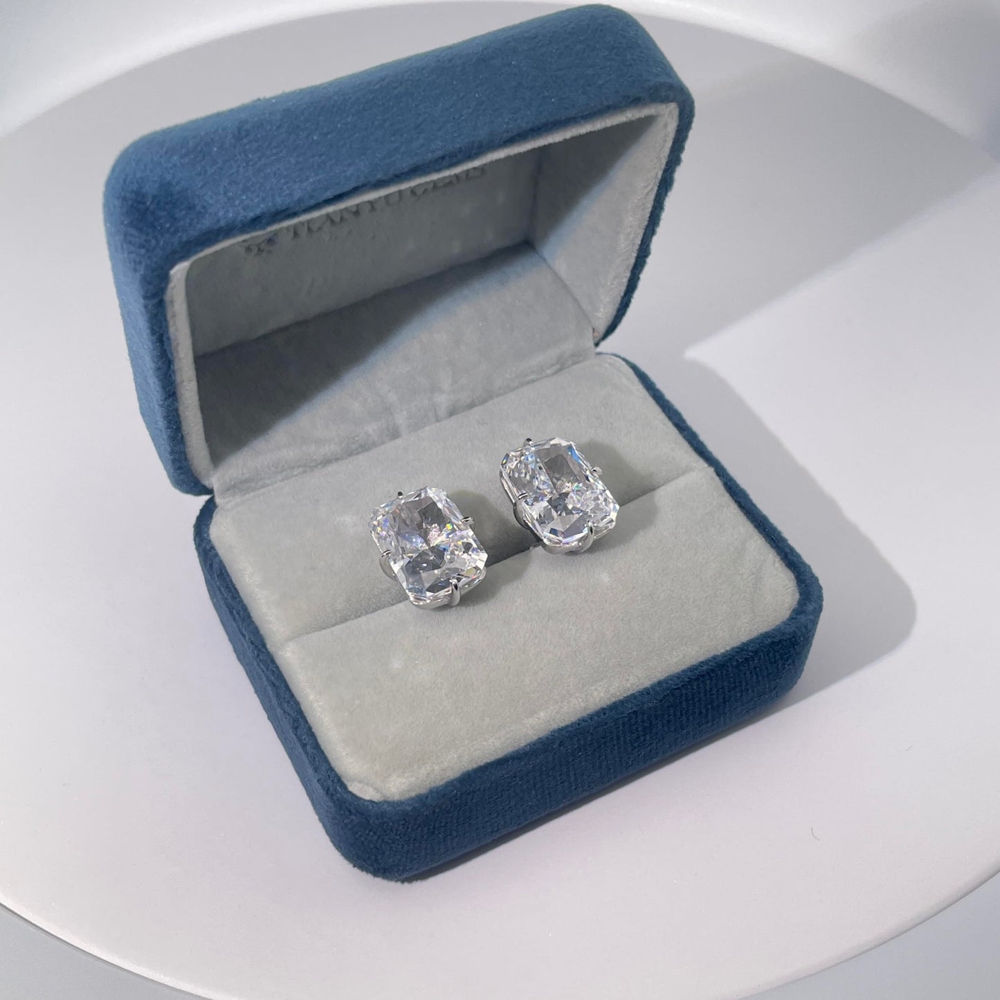Warm Fortune Cubic Zirconia Stud Earrings for Women, 925 Sterling Silver with 18K White Gold Plated Hypoallergenic