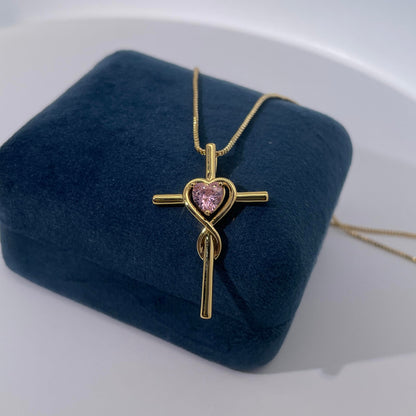 Warm Fortune Cubic Zirconia Pendant Necklace for Women,18K Gold Plated,18 inch + 2inch Chain