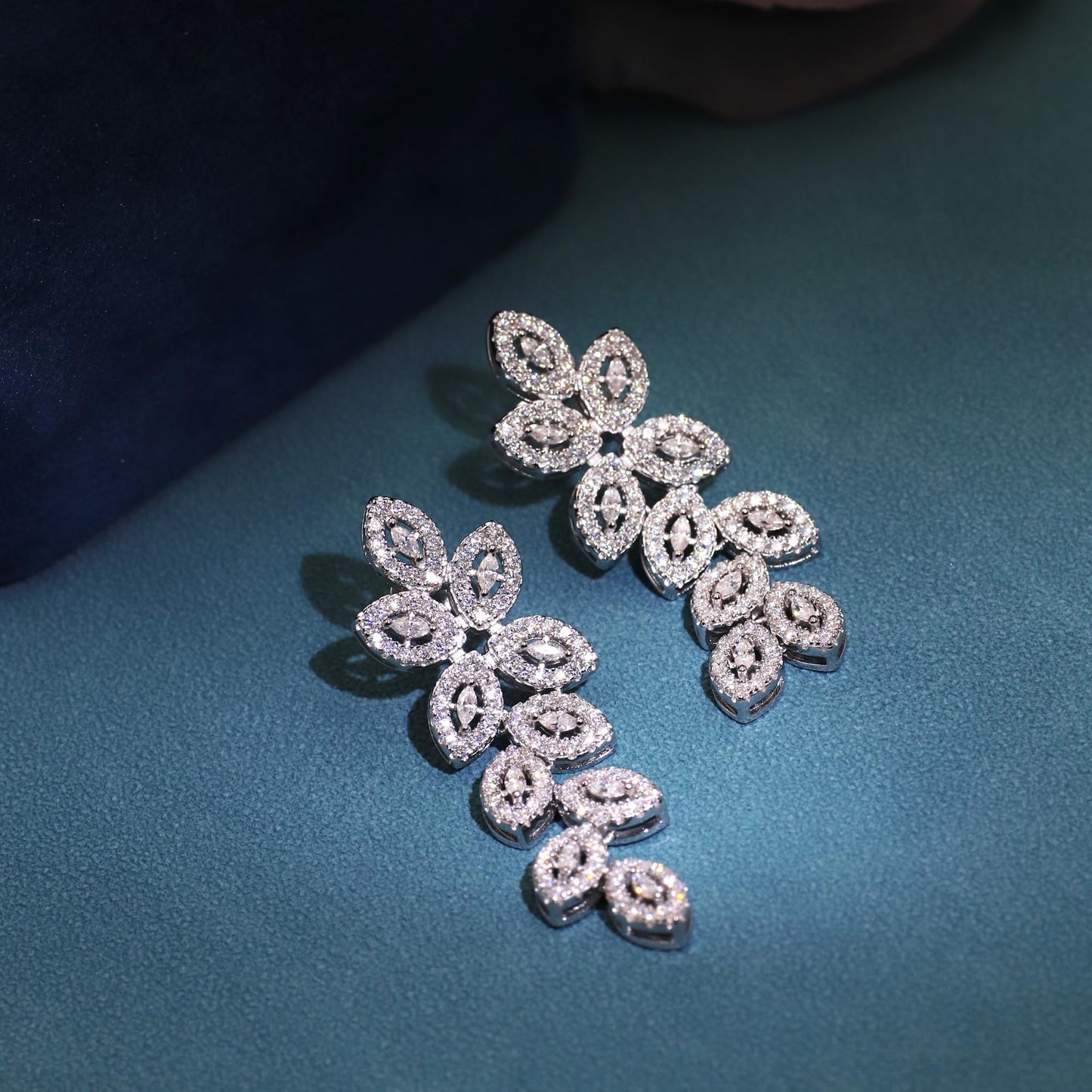 Warm Fortune Moissanite Drop Earrings for Women, DE VVS Stud to Dangle Design, 925 Sterling Silver with 18K White Gold Plated Hypoallergenic